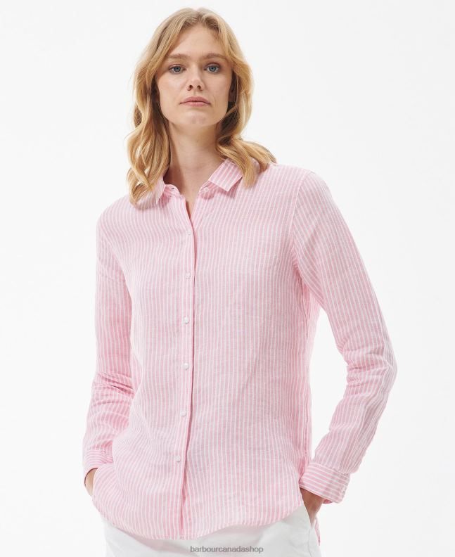 Barbour Clothing Women HIbiscus Stripe Marine Shirt 2BB2F1585
