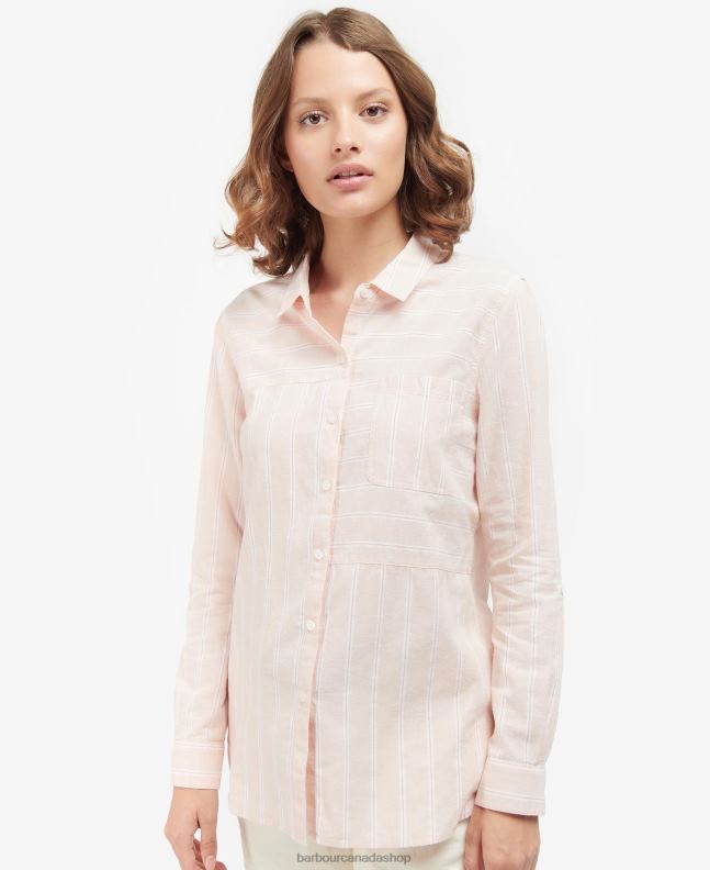 Barbour Clothing Women Light Peach Beachfront Shirt 2BB2F1636