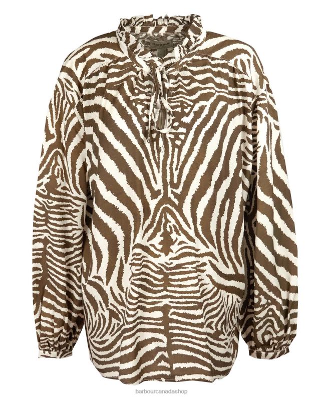 Barbour x House of Hackney Clothing Women Equus Cocoa Martello Shirt 2BB2F1615