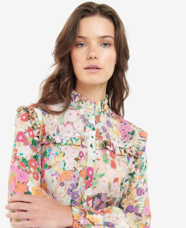 Barbour x House of Hackney Clothing Women Hollyhocks Spring Balcome Shirt 2BB2F1635