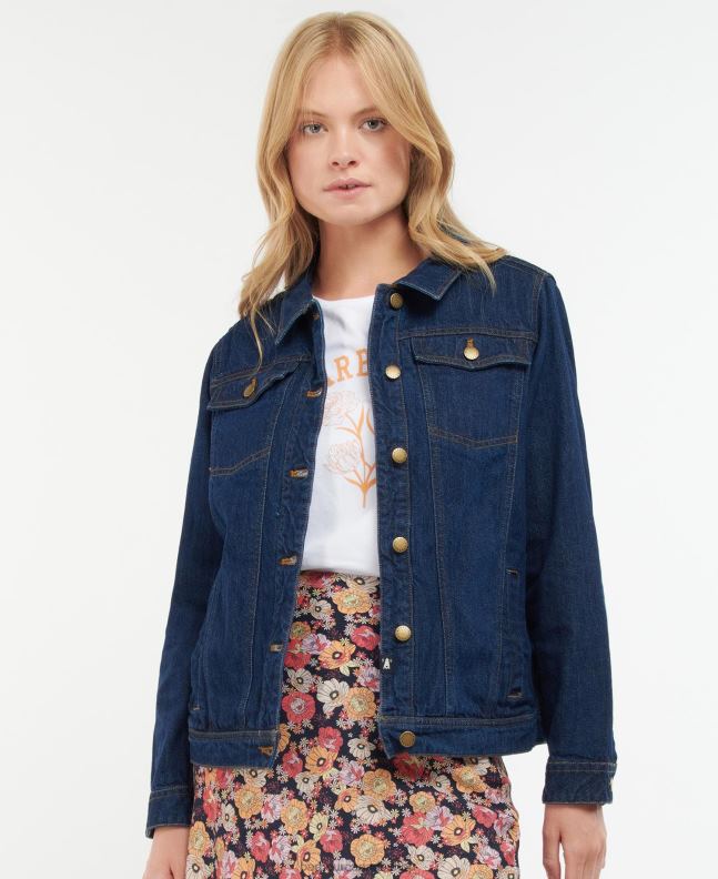 Barbour Clothing Women Indigo Adria Denim Jacket 2BB2F1588