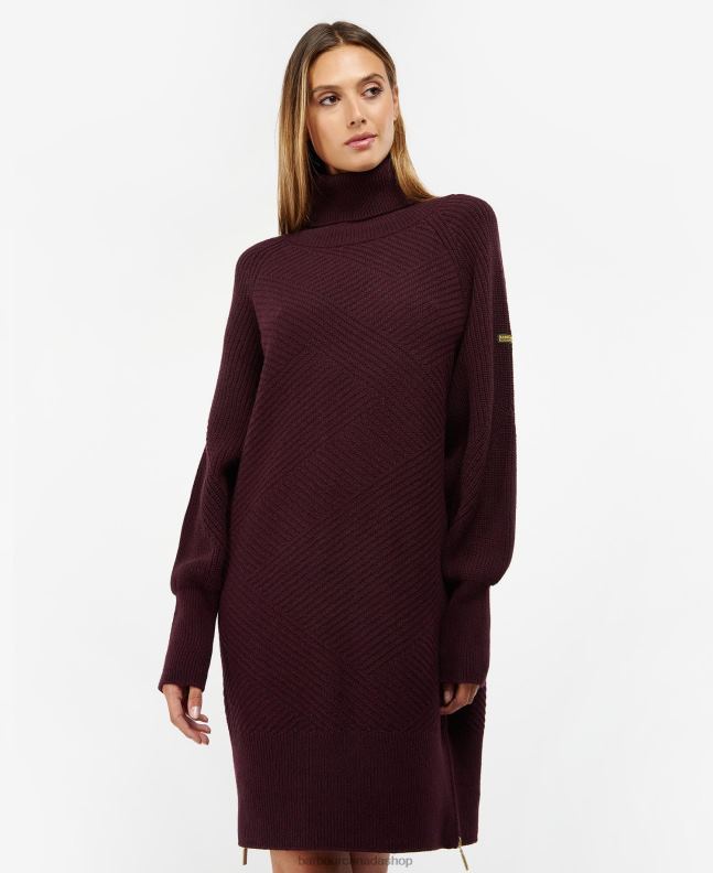 Barbour Clothing Women Black Cherry Claremont Knitted Dress 2BB2F1882