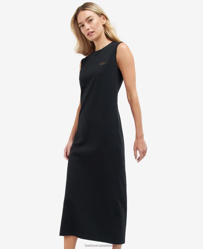 Barbour Clothing Women Classic Black Fullcourt Jersey Dress 2BB2F1873