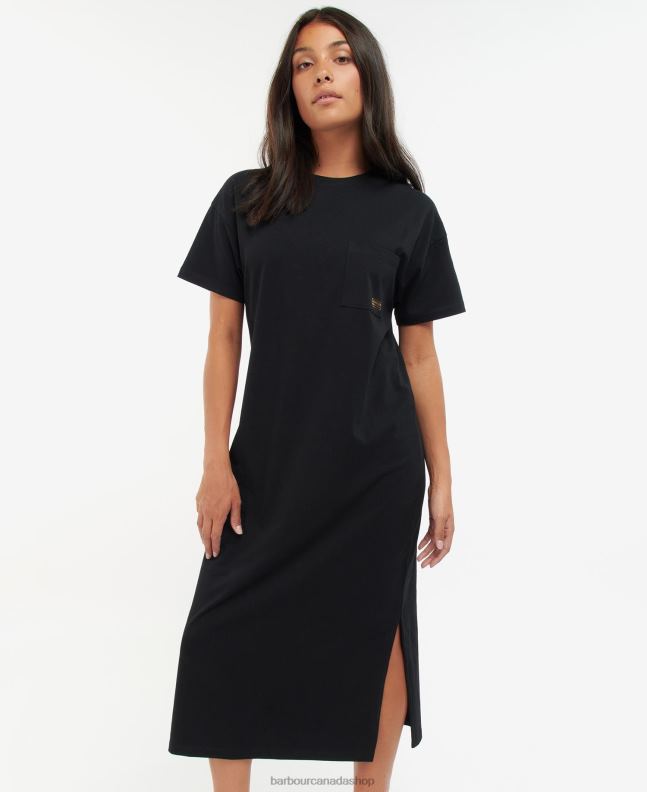 Barbour Clothing Women Classic Black Reign T-Shirt Dress 2BB2F1855