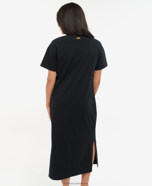 Barbour Clothing Women Classic Black Reign T-Shirt Dress 2BB2F1855