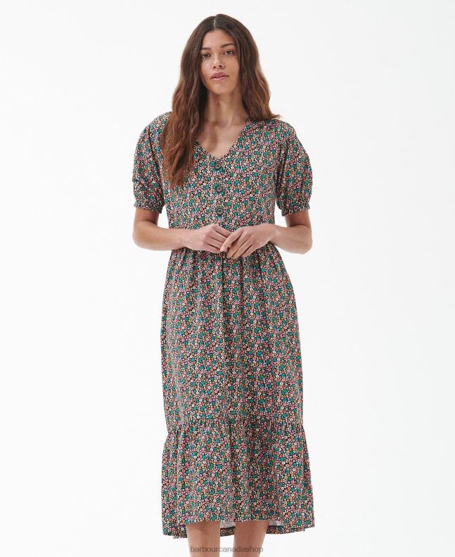 Barbour Clothing Women Classic Multi Pansy Midi Dress 2BB2F1814