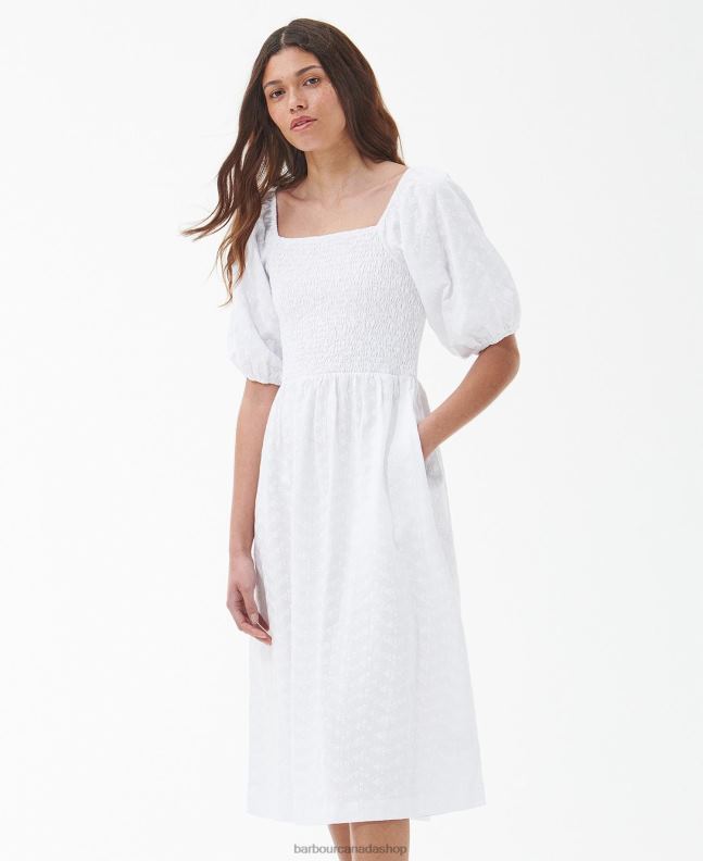 Barbour Clothing Women Classic White Areca Midi Dress 2BB2F1825
