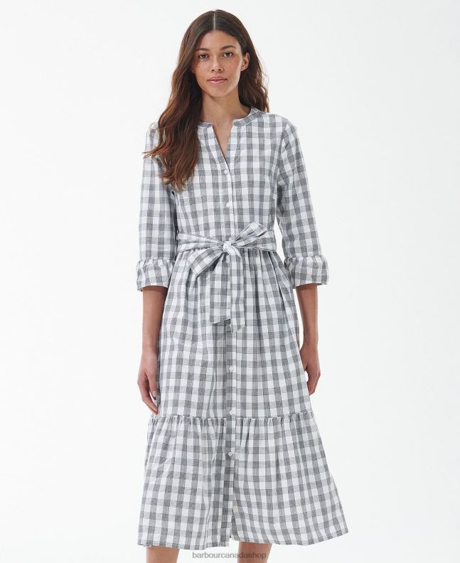 Barbour Clothing Women Navy Check Seamills Midi Dress 2BB2F1812