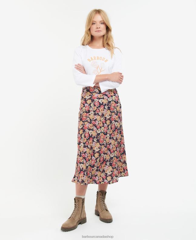 Barbour Clothing Women Navy Floral Coraline Skirt 2BB2F1827