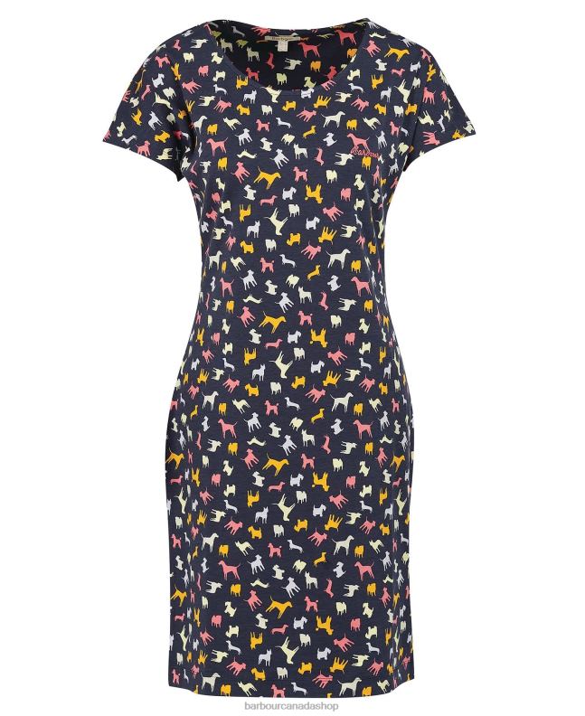 Barbour Clothing Women Navy Story Print Harewood Print Dress 2BB2F1897