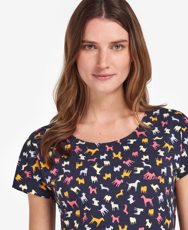 Barbour Clothing Women Navy Story Print Harewood Print Dress 2BB2F1897