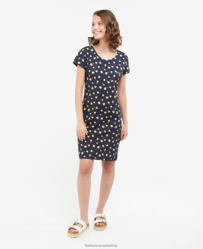 Barbour Clothing Women Navy Story Print Harewood Print Dress 2BB2F1905