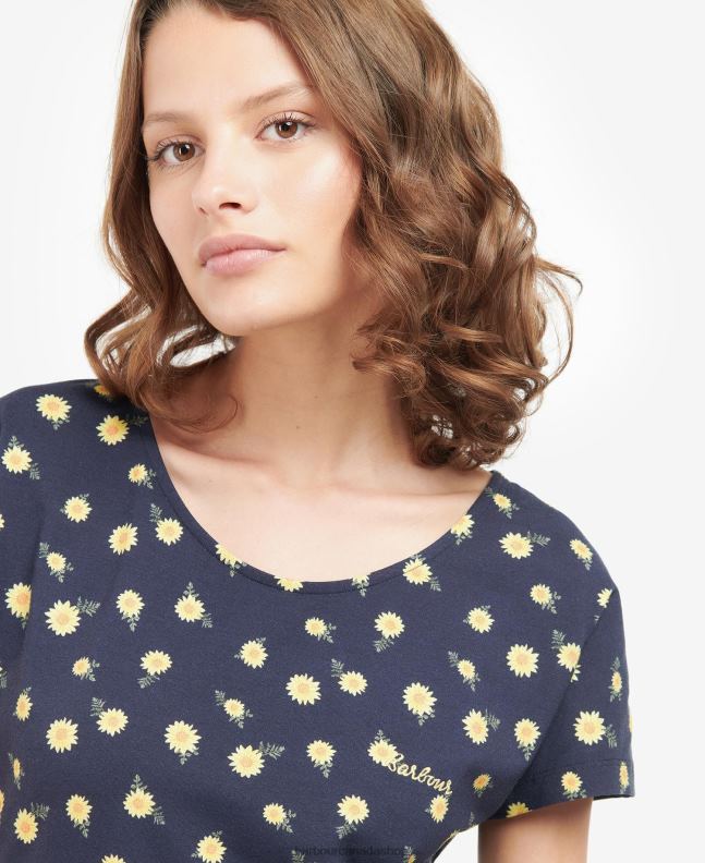 Barbour Clothing Women Navy Story Print Harewood Print Dress 2BB2F1905