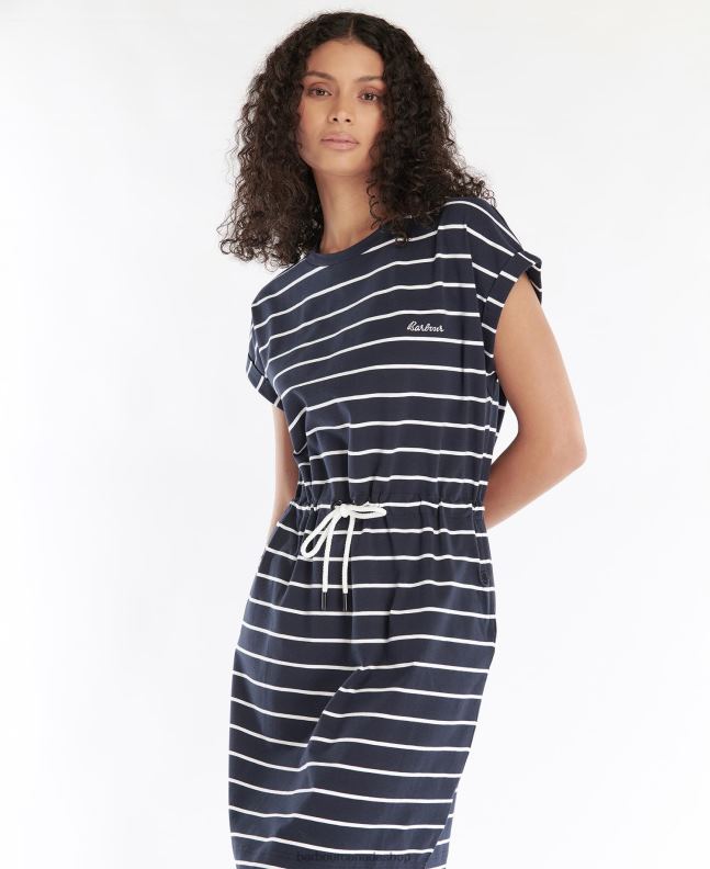 Barbour Clothing Women Navy/White Marlo Stripe Dress 2BB2F1895