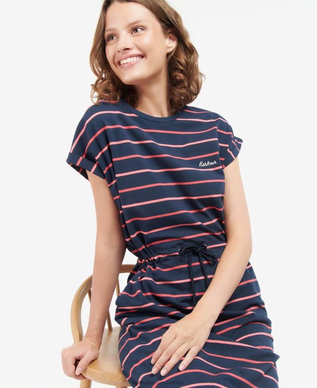 Barbour Clothing Women Navy/White Marloes Stripe Dress 2BB2F1891