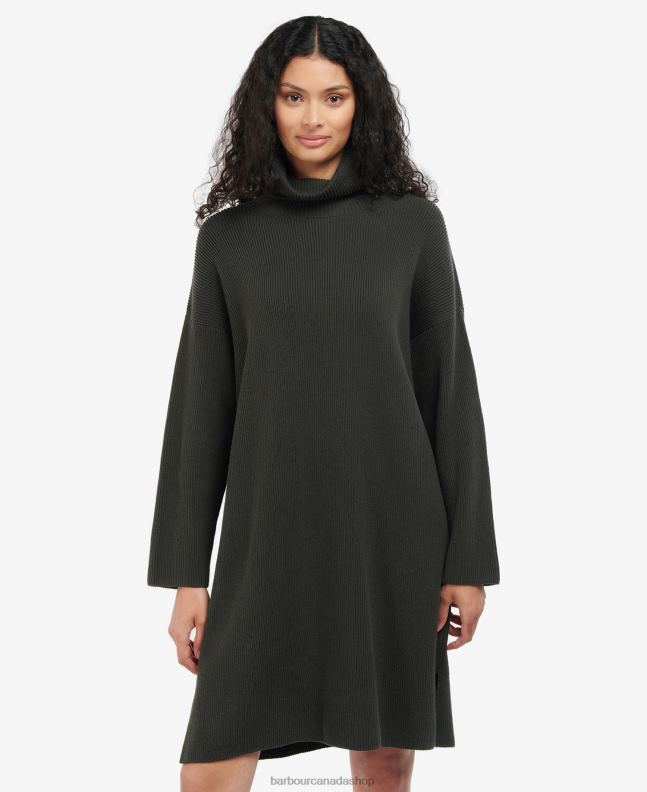 Barbour Clothing Women Olive Stitch Dress 2BB2F1877