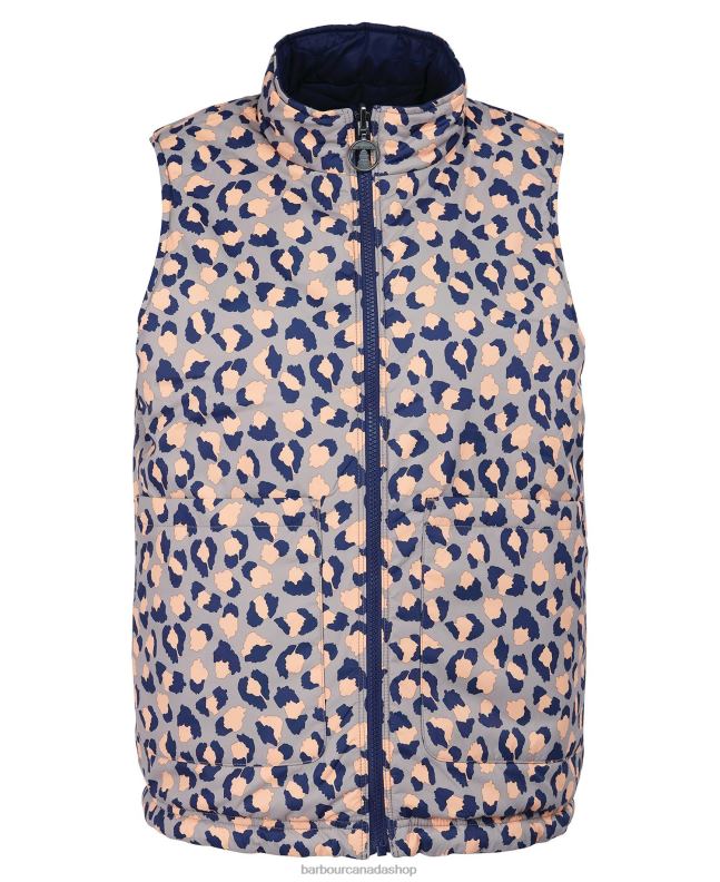 Barbour Clothing Women Eternal Ink/Light Trench Starling Print Printed Reversible Apia Gilet 2BB2F1563