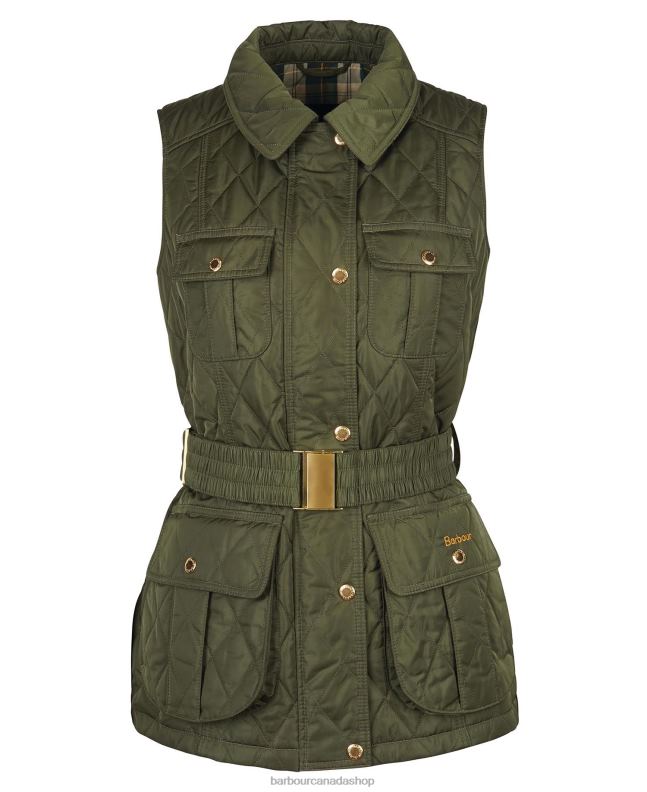 Barbour Clothing Women Light Sand/Dress Belted Defence Gilet 2BB2F1556