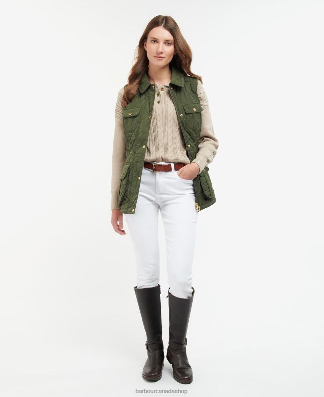 Barbour Clothing Women Light Sand/Dress Belted Defence Gilet 2BB2F1556