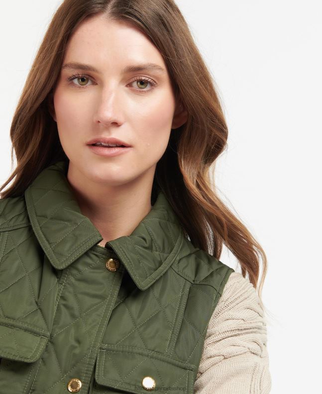 Barbour Clothing Women Light Sand/Dress Belted Defence Gilet 2BB2F1556