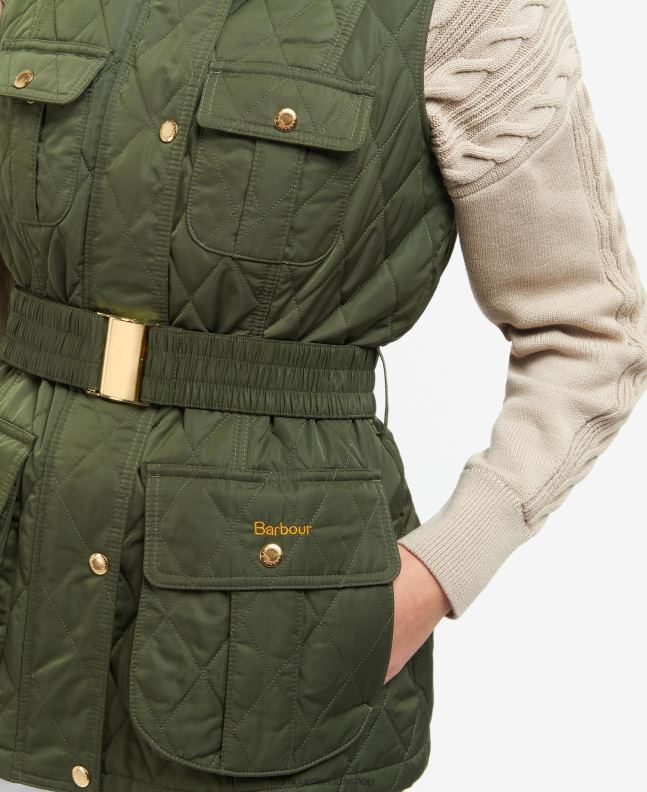 Barbour Clothing Women Light Sand/Dress Belted Defence Gilet 2BB2F1556