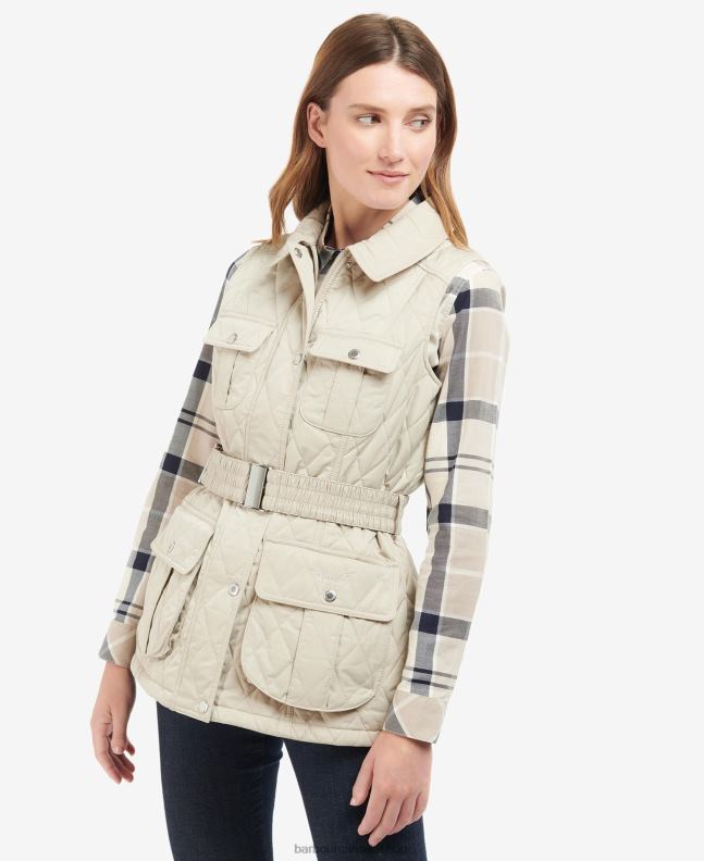 Barbour Clothing Women Light Sand/Dress Belted Defence Gilet 2BB2F1567