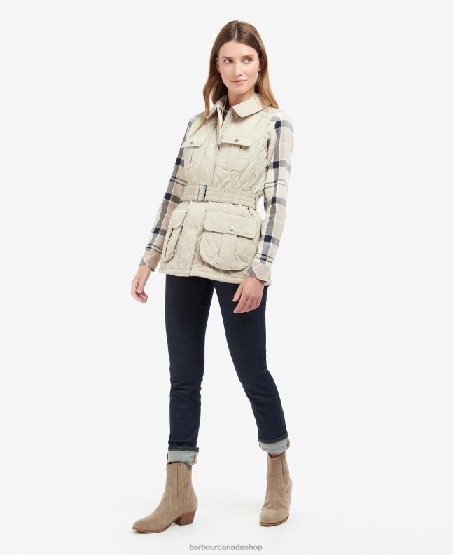 Barbour Clothing Women Light Sand/Dress Belted Defence Gilet 2BB2F1567