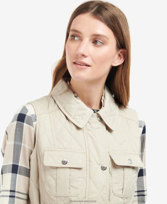 Barbour Clothing Women Light Sand/Dress Belted Defence Gilet 2BB2F1567