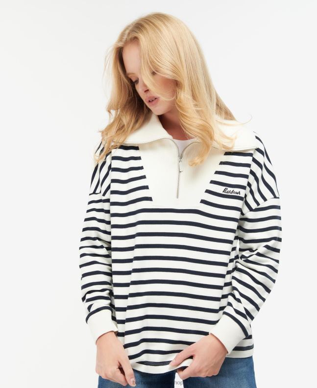 Barbour Clothing Women Cloud/Navy Stripe Kendra Sweatshirt 2BB2F1991