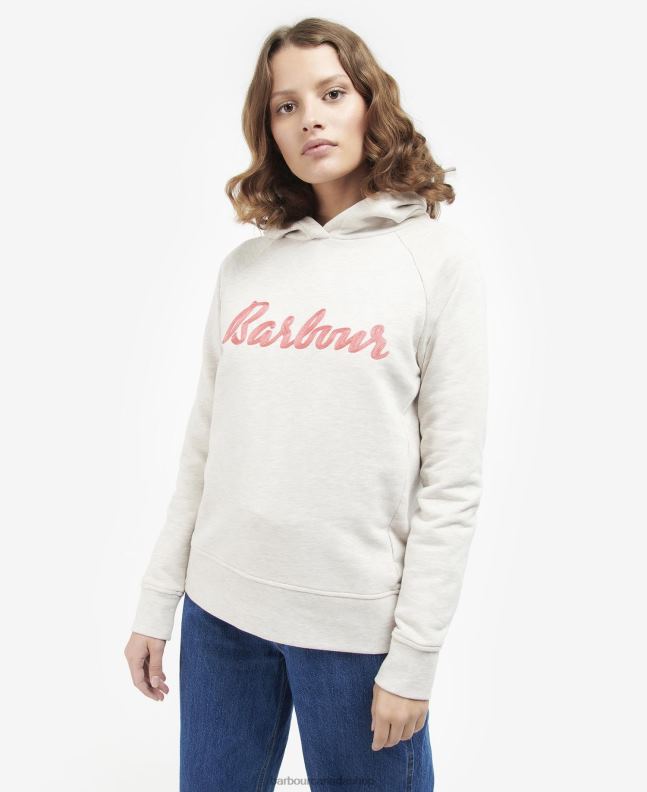 Barbour Clothing Women Oatmeal Marl/Pink Punch Otterburn Hoodie 2BB2F2024