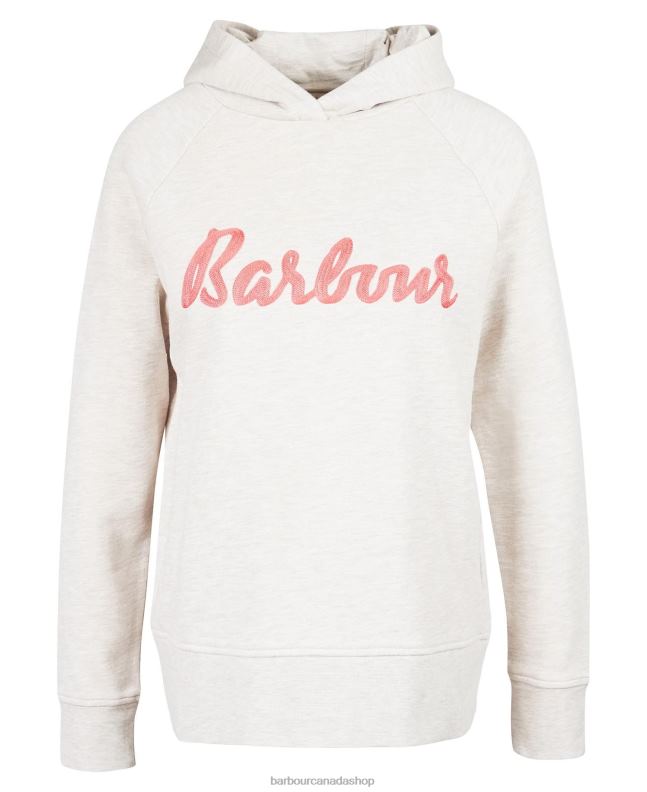 Barbour Clothing Women Oatmeal Marl/Pink Punch Otterburn Hoodie 2BB2F2024