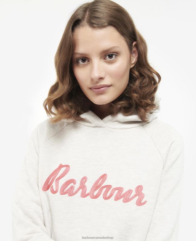 Barbour Clothing Women Oatmeal Marl/Pink Punch Otterburn Hoodie 2BB2F2024