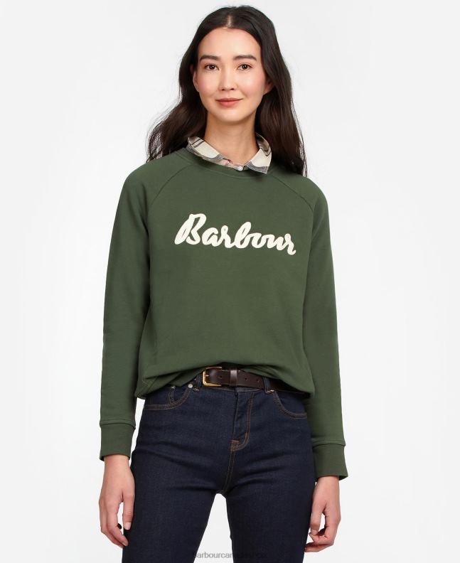Barbour Clothing Women Olive Sweatshirt Otterburn 2BB2F2027