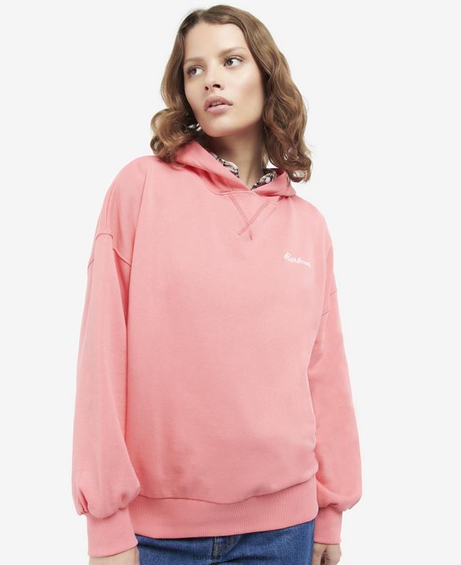 Barbour Clothing Women Pink Punch Kenmore Hoodie 2BB2F2030