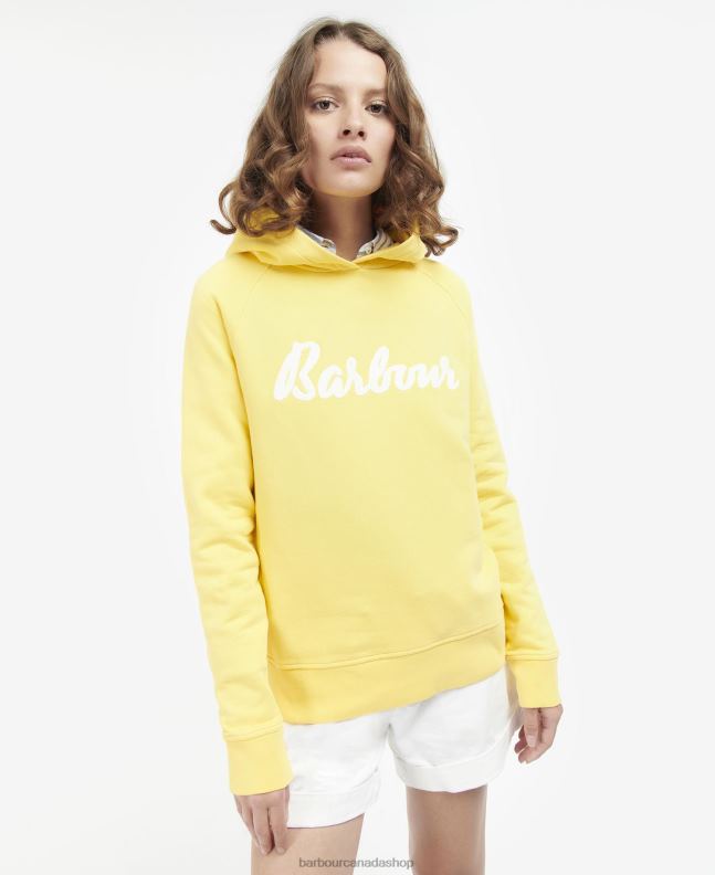 Barbour Clothing Women Sunrise Yellow Otterburn Hoodie 2BB2F2014