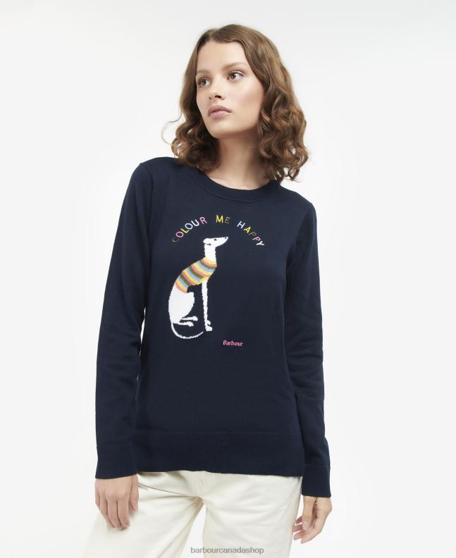 Barbour Clothing Women Classic Navy Housesteads Knitted Jumper 2BB2F1969