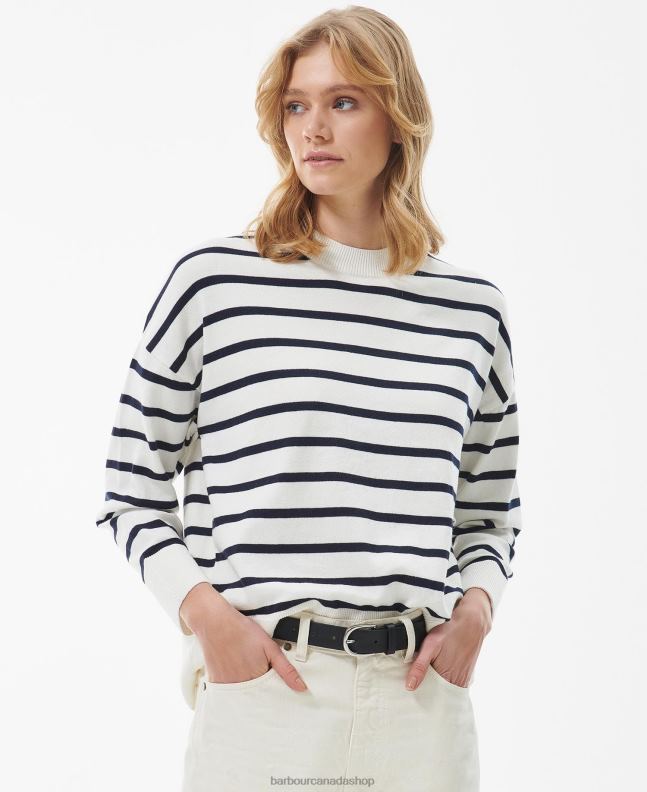 Barbour Clothing Women Cloud Bradley Stripe Knit Jumper 2BB2F1916