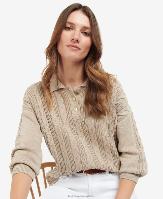 Barbour Clothing Women Light Sand Juniper Knitted Jumper 2BB2F1912