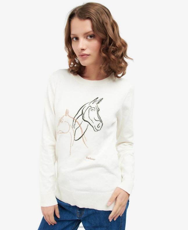 Barbour Clothing Women Off White Heather Knitted Jumper 2BB2F1925