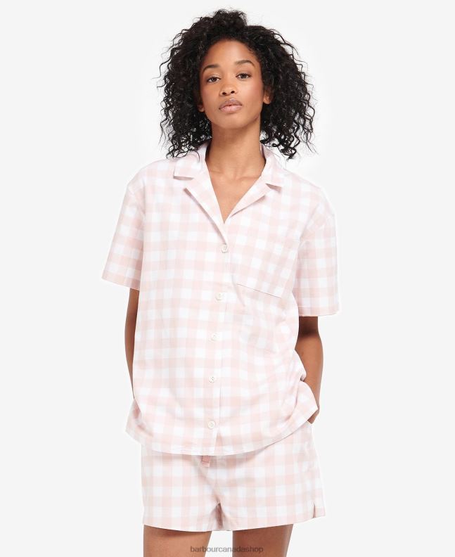 Barbour Clothing Women Light Pink Gingham Etta Gingham PJ Set 2BB2F2035