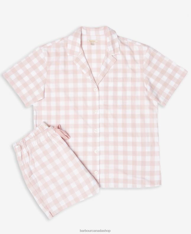 Barbour Clothing Women Light Pink Gingham Etta Gingham PJ Set 2BB2F2035