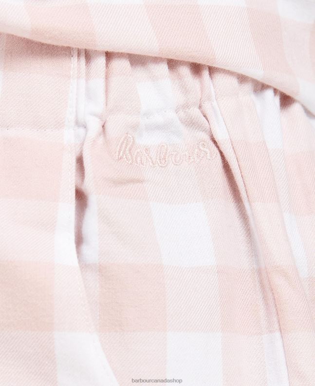 Barbour Clothing Women Light Pink Gingham Etta Gingham PJ Set 2BB2F2035