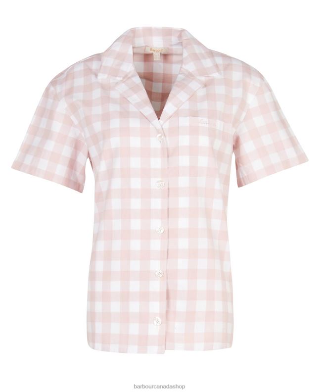 Barbour Clothing Women Light Pink Gingham Etta Gingham PJ Set 2BB2F2035