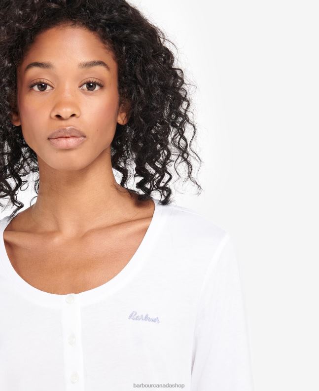 Barbour Clothing Women Lt Grey Marl Etta Henley PJ Set 2BB2F2039