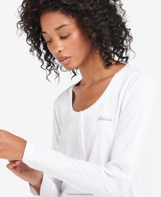 Barbour Clothing Women Lt Grey Marl Etta Henley PJ Set 2BB2F2039