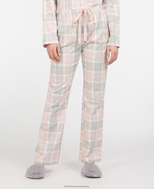 Barbour Clothing Women Pink Tartan Nancy PJ Trousers 2BB2F2036