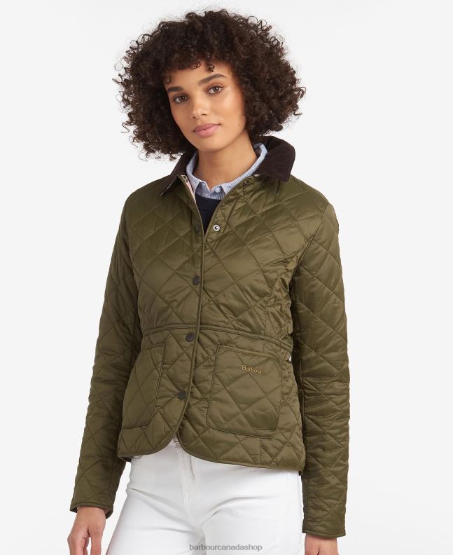 Barbour Clothing Women Black/Olive Deveron Quilted Jacket 2BB2F1399