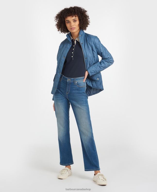 Barbour Clothing Women Black/Stone Flyweight Cavalry Quilted Jacket 2BB2F1402