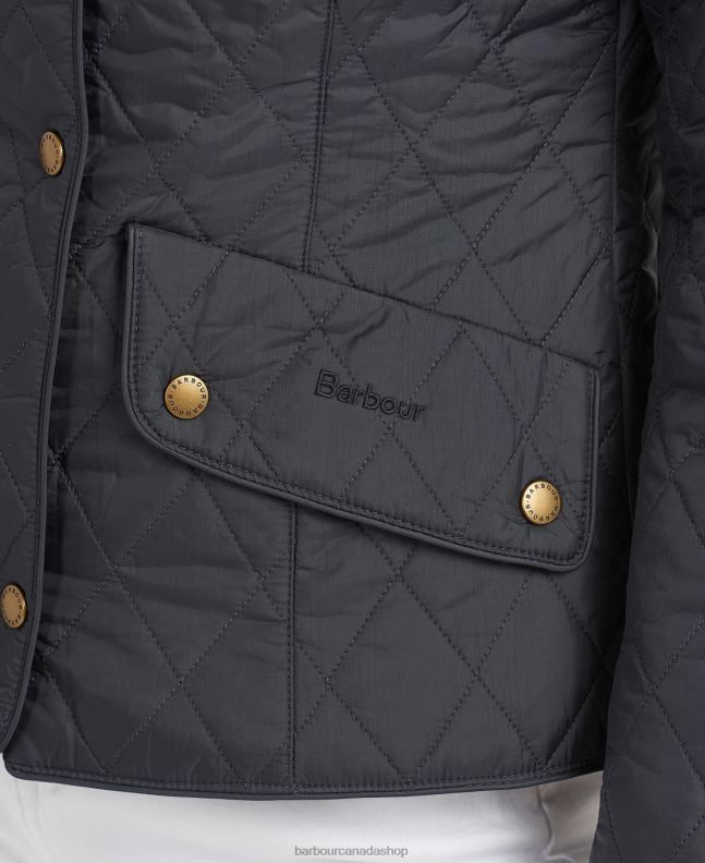 Barbour Clothing Women Black/Stone Flyweight Cavalry Quilted Jacket 2BB2F1406