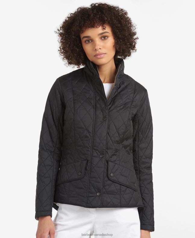 Barbour Clothing Women Black/Stone Flyweight Cavalry Quilted Jacket 2BB2F1414